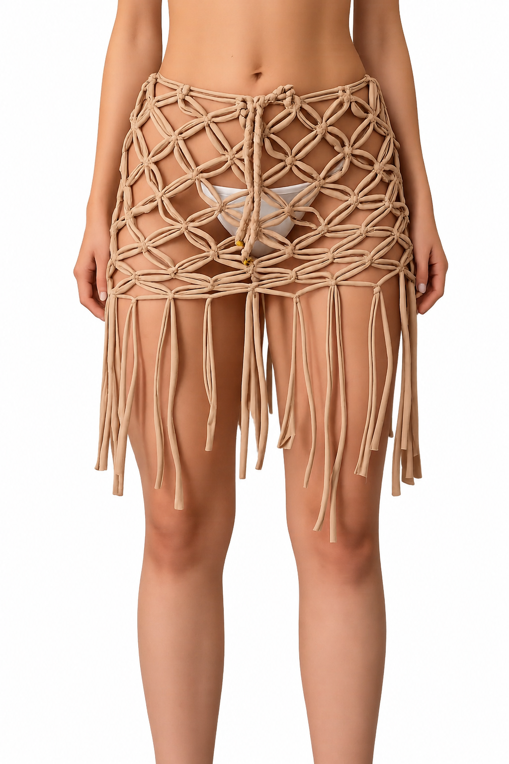 Falda Macramé Artesanal Color Marfil