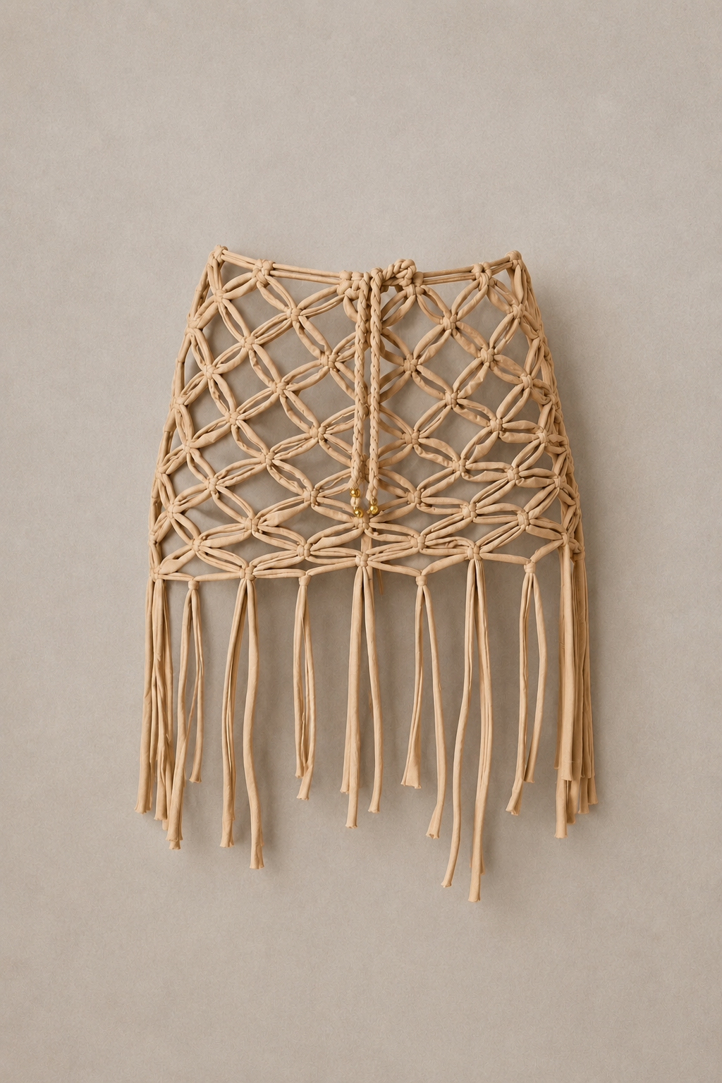 Falda Macramé Artesanal Color Marfil